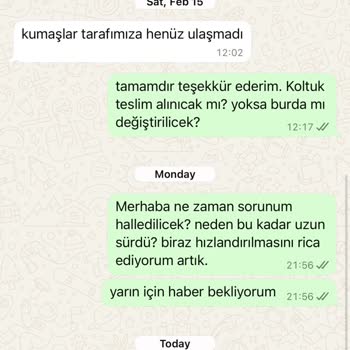 Enza Koltuk Kumaşı Değişiminde İletişim Sorunu