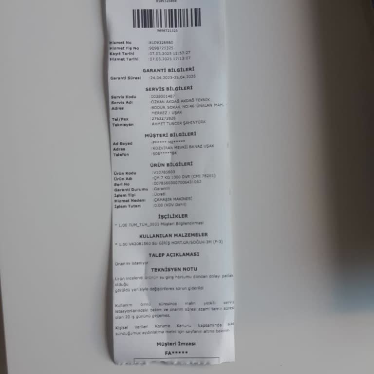 Vestel Servis Ücreti Ve Fatura Sorunu