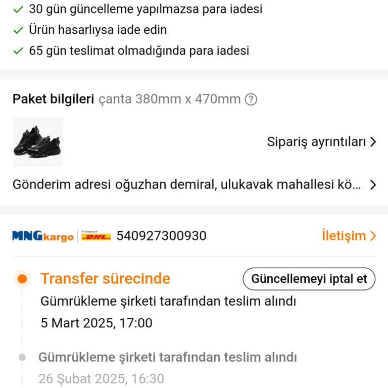 36 Günlük Teslimat Süresi Aşıldı Ürün Hala Yok