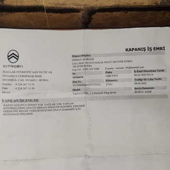 Citroen C3 Multimedya Ekranı Sorunu Ve Servis Gecikmesi