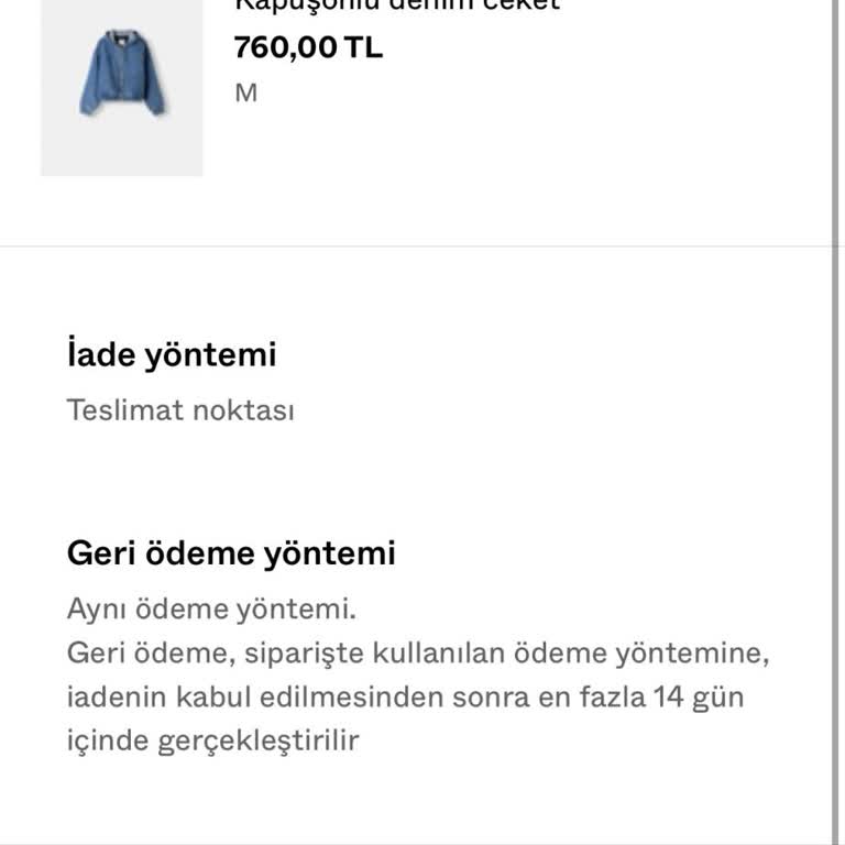 Bershka Yanlış Ürün Ve İade Sorunu: 1 Aydır Param Yok!