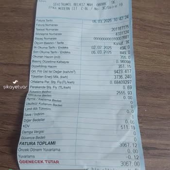 Gazdaş Gaziantep Bölgesi Doğalgaz Faturası Şikayeti!