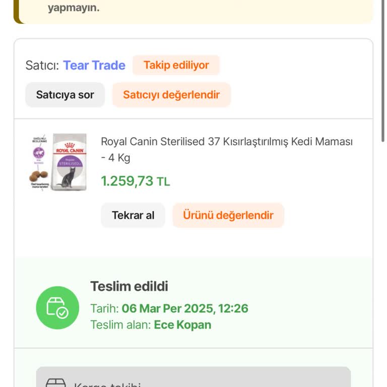 Teslim Edilmeyen Kedi Maması: Acil Çözüm Bekliyorum