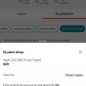 Vodafone Tobi İle Paket İptali Sorunu
