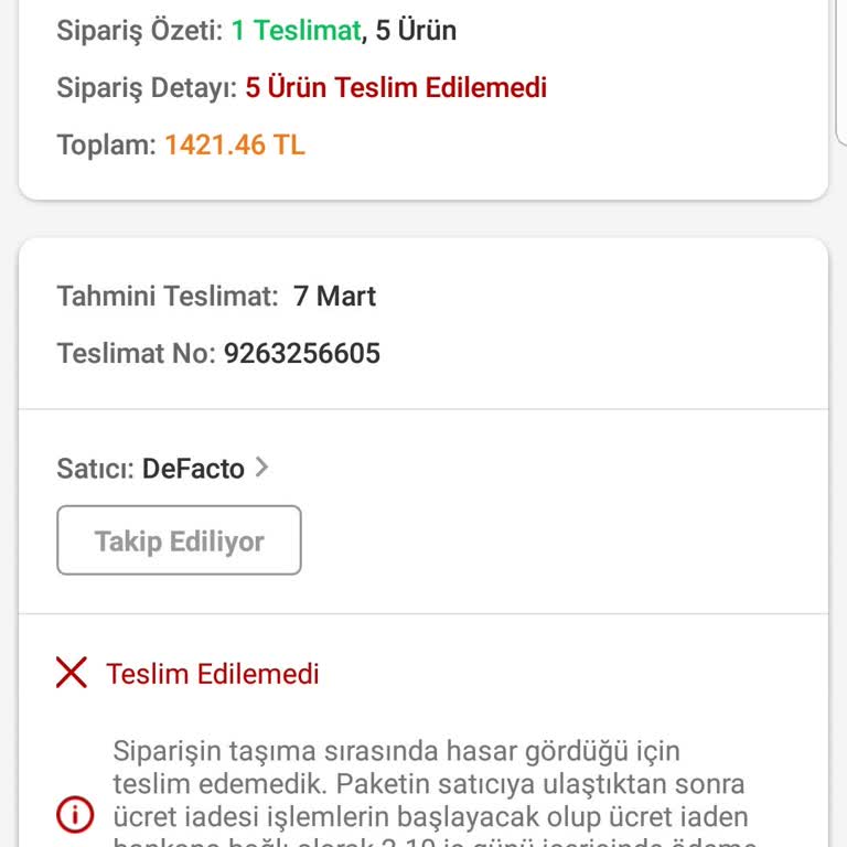 Trendyol'dan İndirimli Alınan Ürünler Teslim Edilmedi Ve Destek Sağlanmadı