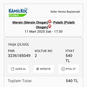 Obilet Almış Olduğum Biletin Ücreti İade Edilmedi