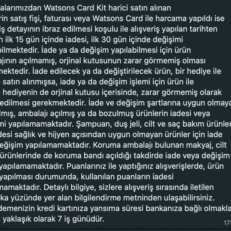 Watsons Online Alışverişte Renk Değişim Zorluğu