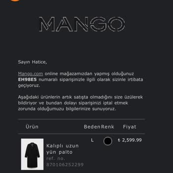 Stokta Var Gösterilen Ürünün Gönderilmemesi Ve Sipariş İptali