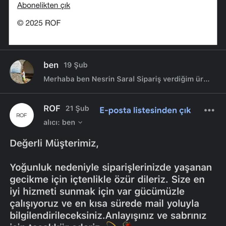 Sipariş Sonrası İletişimsizlik Ve Teslimat Gecikmesi