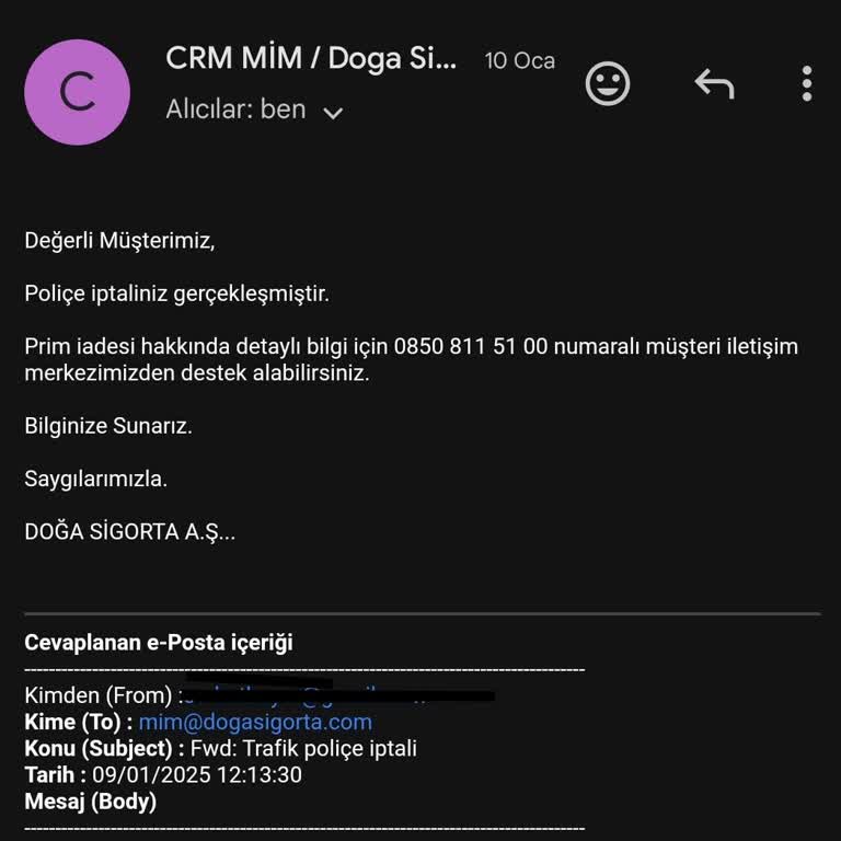 Prim İadesi Ve Müşteri Hizmetleri Ulaşım Sorunu