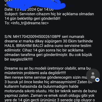 Dreame Dikey Süpürge Servis Süreci Ve Müşteri Memnuniyetsizliği