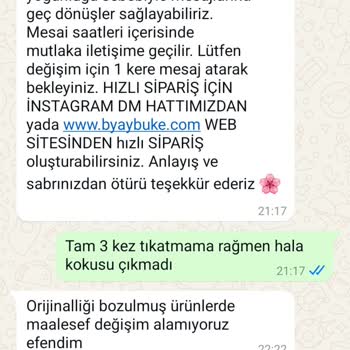 Kalıcı Koku Sorunu: Ürün Değişimi Reddedildi