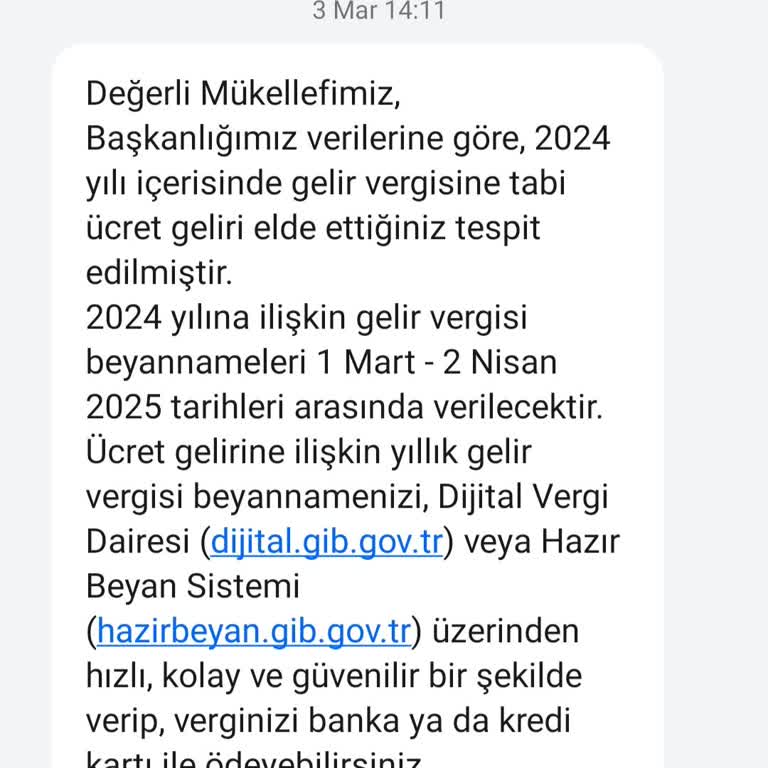 Yanlış Vergi Bildirimi: Emekli Çalışana Hatalı Mesaj