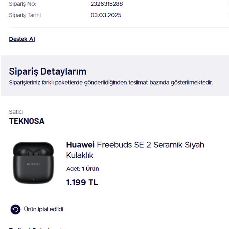 Teknosa'da İptal Edilen Sipariş Ve İade Sorunu