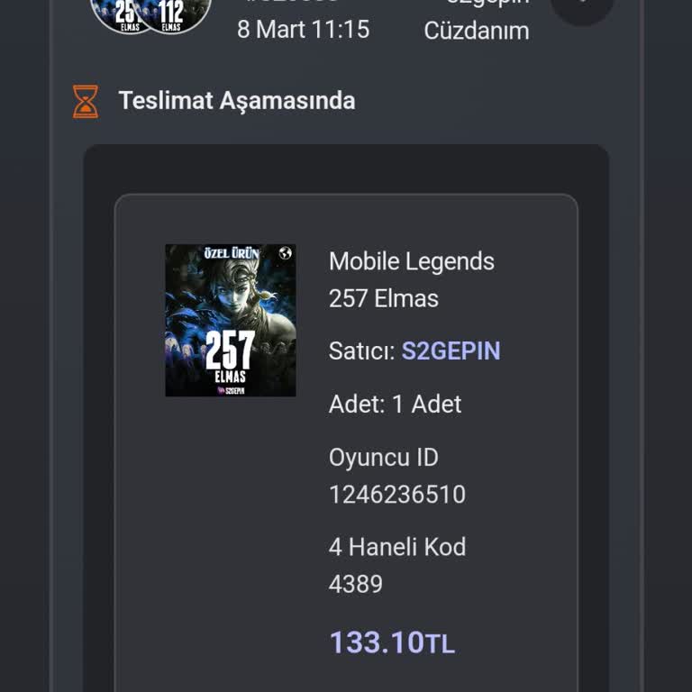 Mobil Legends Elmas Siparişi Sorunu
