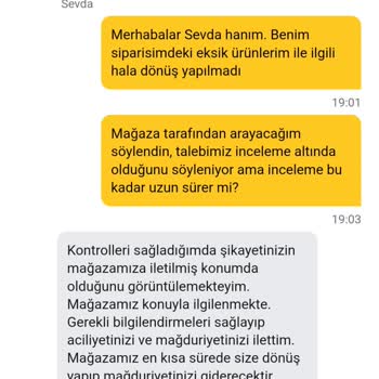 Eksik Ürün Teslimatı Ve Cevapsız İletişim Sorunu