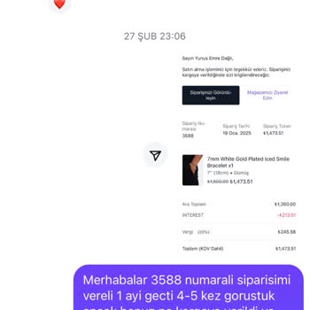 İki Aydır Teslim Edilmeyen Bileklik Siparişi
