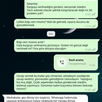 Teslimat Sözü Tutulmayan Sipariş Ve Kayıp Müşteri Hizmetleri