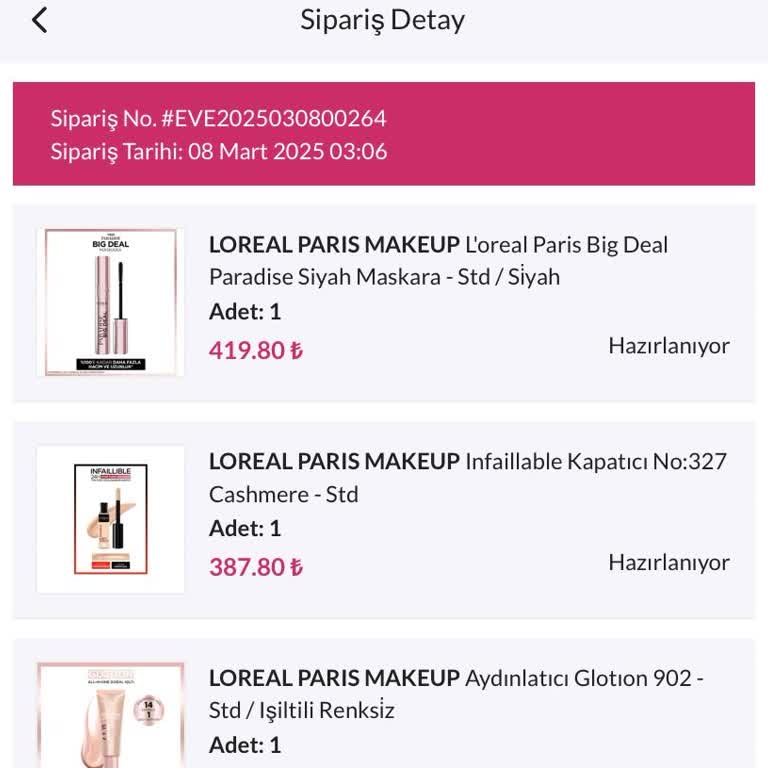 Eve Shop Sipariş İptali Ve Ürün Değişim Sorunu