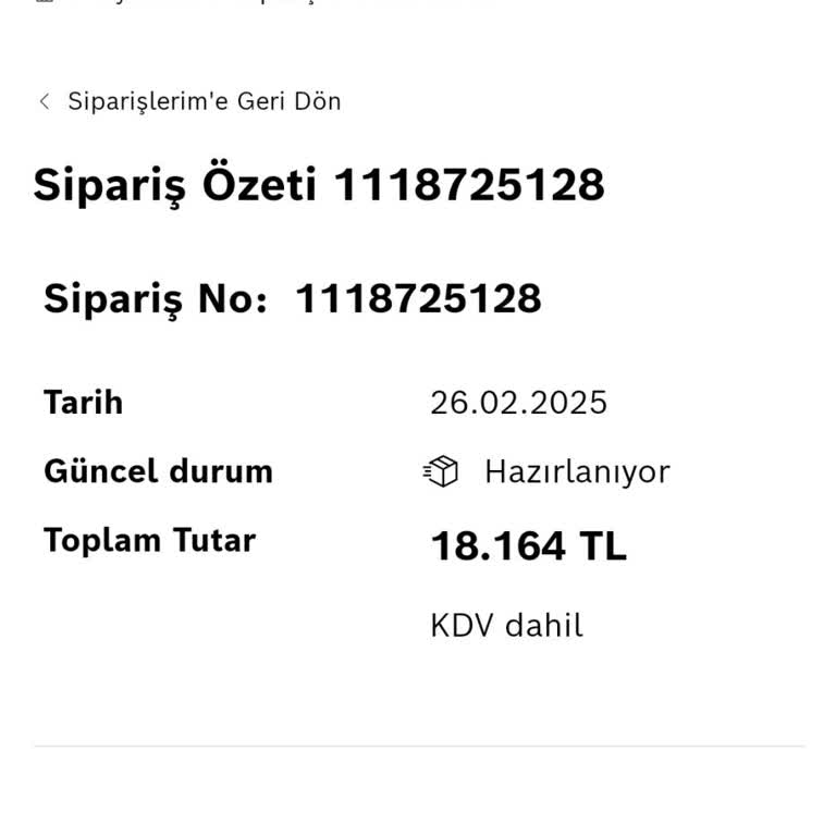 Bosch Online Mağaza Teslimat Sorunu