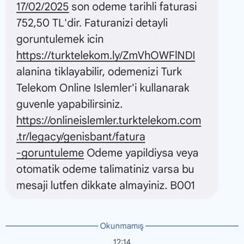 Kullanılmayan İnternet İçin Fatura Ve Tehditler