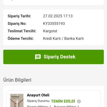 Kitap Yurdu Siparişim Hala Kargoya Verilmedi
