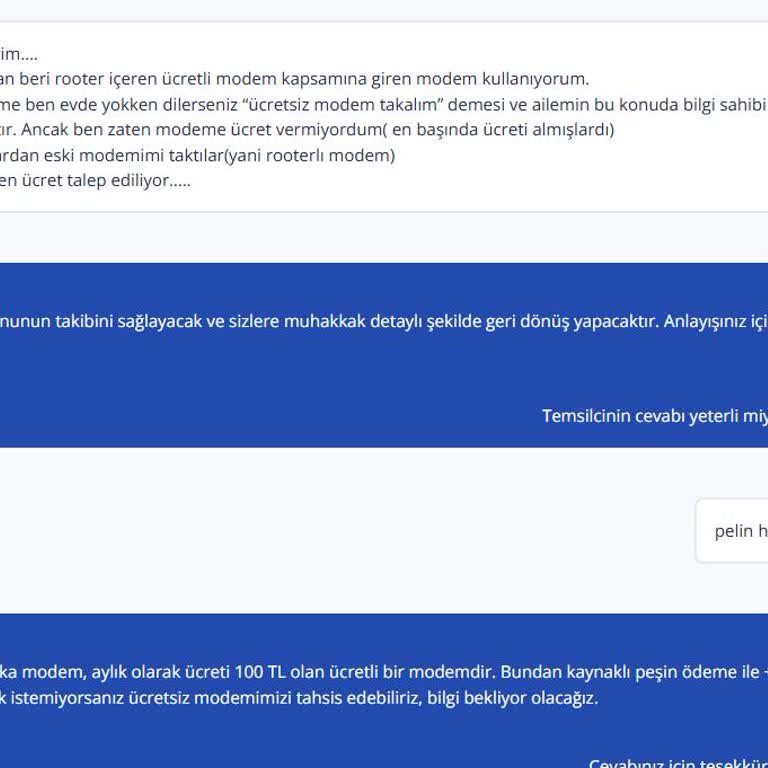 Haksız Modem Ve Smart Wi-Fi Ücretleri Hakkında Acil Destek Talebi