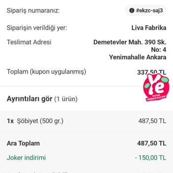 Liva Pastanesi'nden Gelen Sipariş Hayal Kırıklığı Yarattı