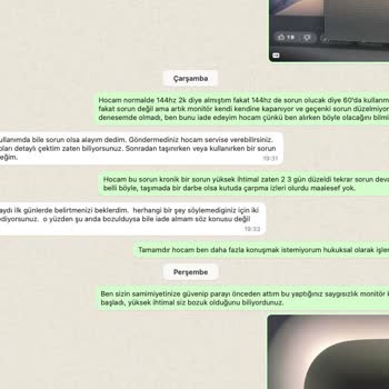 Bozuk Monitör Satışı Ve İletişimsizlik