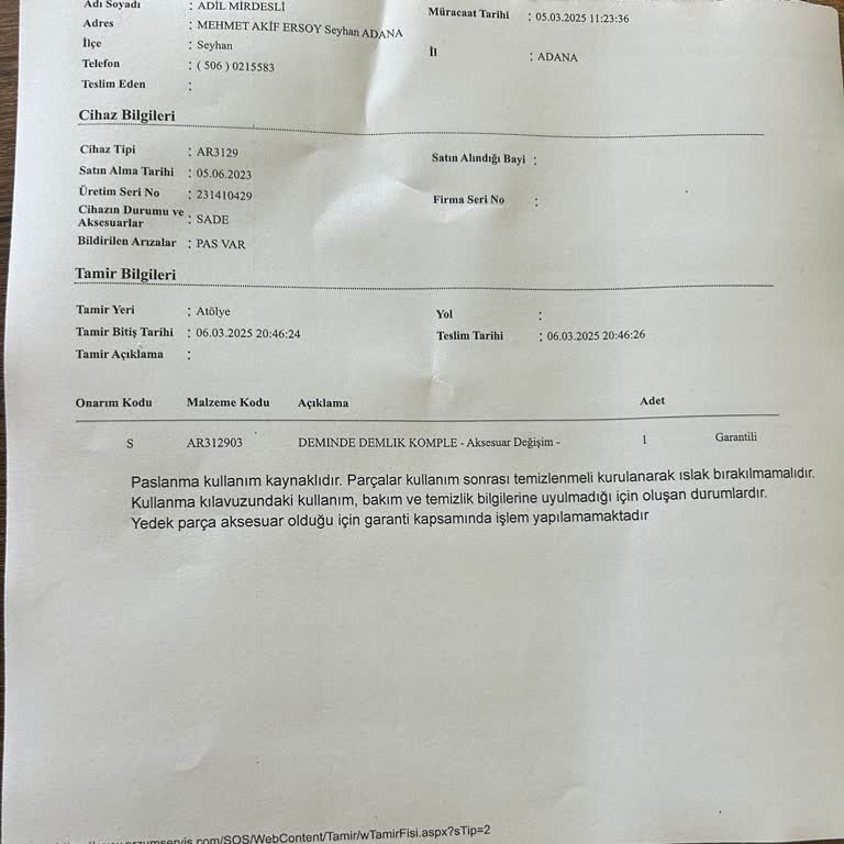 Paslanan Çay Makinesi Hayal Kırıklığı