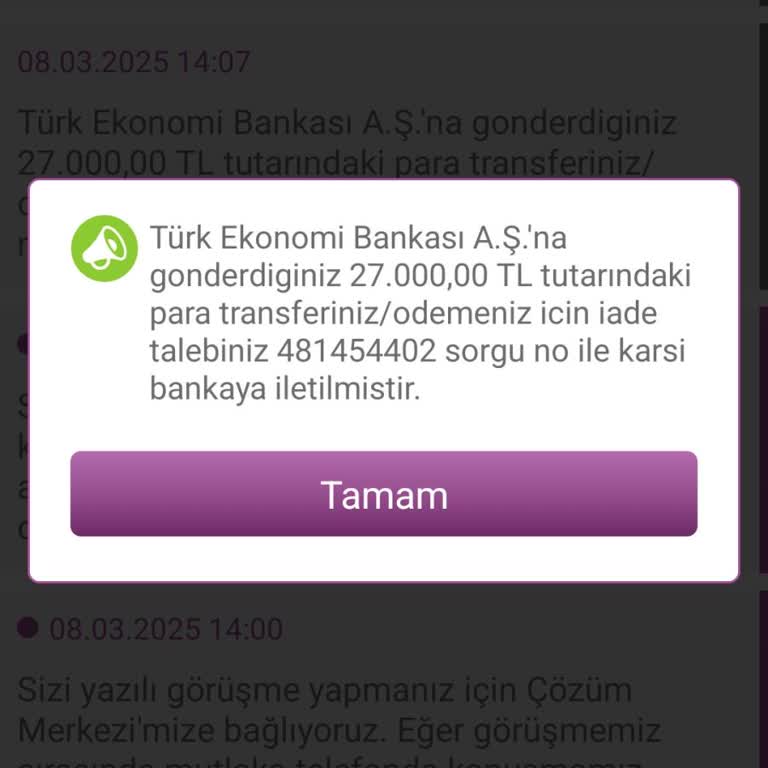 Yanlış Hesaba Gönderilen Para İçin TEB'de Takip Sorunu