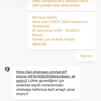 Yanıltıcı SMS İle Vaat Edilen Nakit Bonus