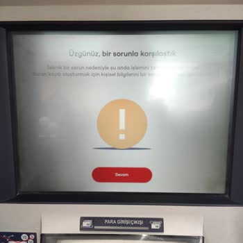 ATM Teknik Sorunu Nedeniyle Para Yatırma İşlemi Tamamlanmadı