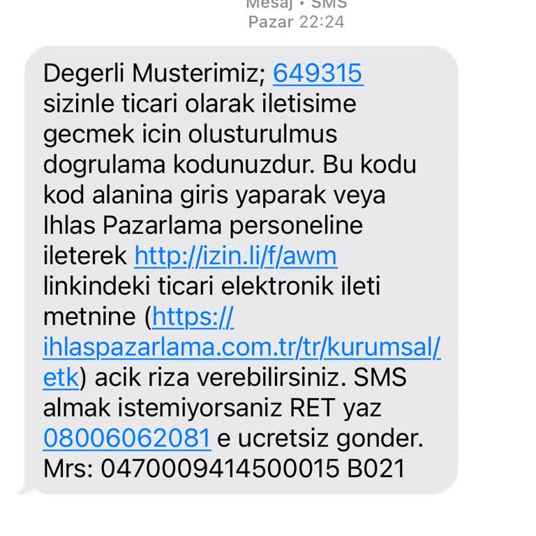 İhlas Pazarlama'dan İzinsiz Mesaj Ve Kişisel Bilgi Kullanımı