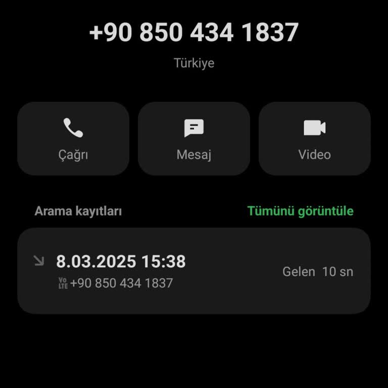 08504341837'den Şüpheli Arama!