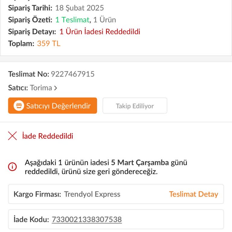 Trendyol'da İade Sorunu Ve Müşteri Hizmetleri Eksikliği