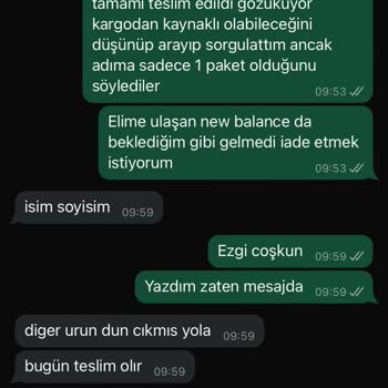Eksik Gönderim Ve İade Sürecinde Sorun