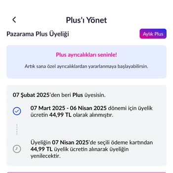 Pazarama Plus Üyelik Yenileme Sorunu
