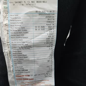 Gazdaş'ın Hatalı Fatura İşlemleri Ve Yüksek Tutar Şikayeti