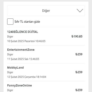 Bilgim Dışında Yansıtılan Abonelikler