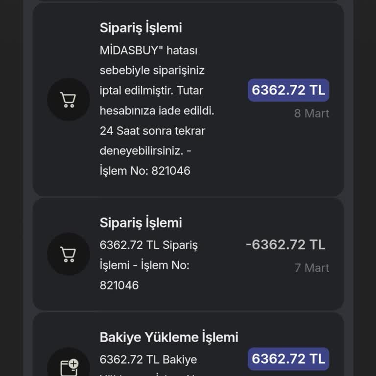 Satın Alma İşlemi Ve Bakiye Problemi