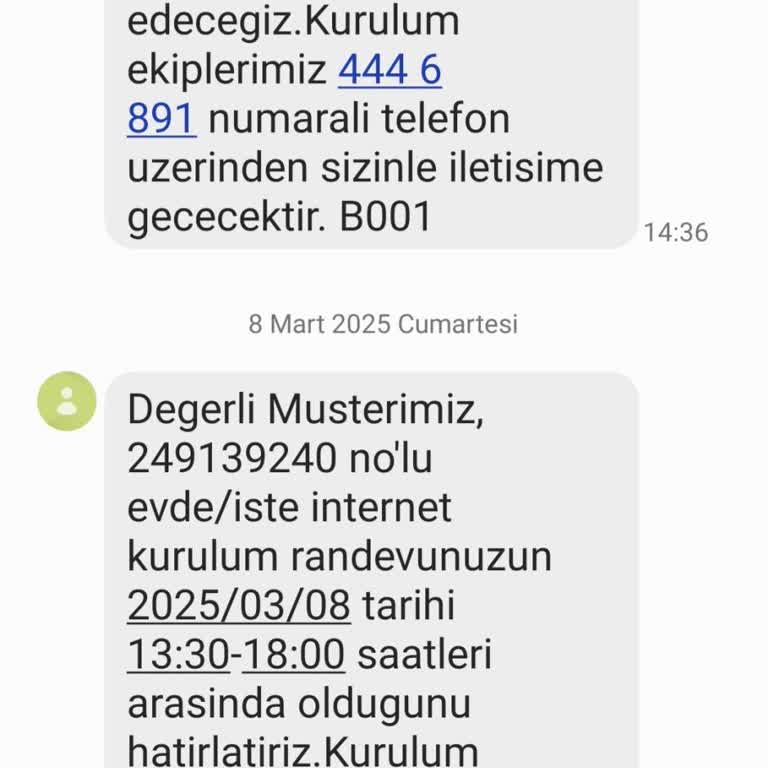 Randevuya Gelmeyen Türk Telekom Ekibi