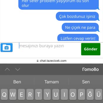 Çiçek Siparişi Teslim Edilmedi İletişim Yok