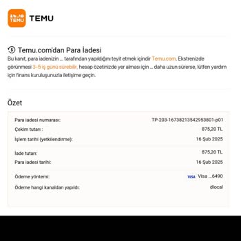 İade Edilen Ürünün Ücreti Hala Geri Dönmedi