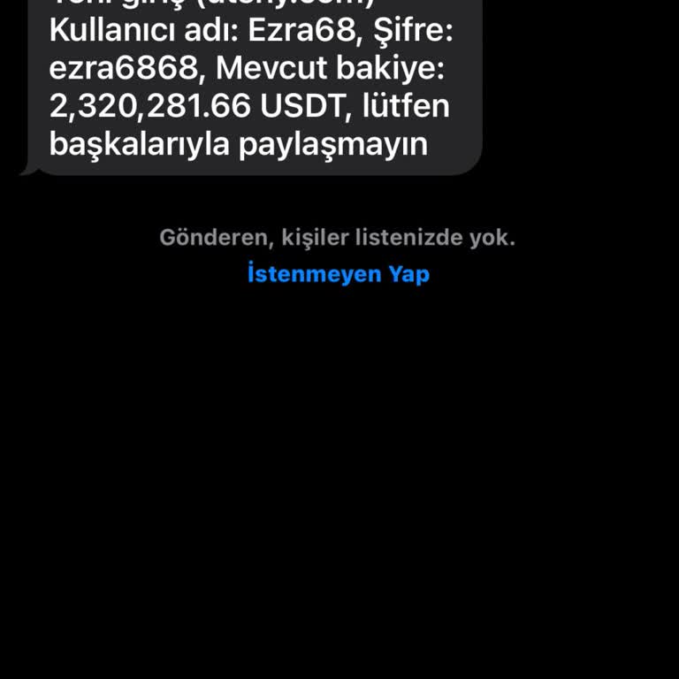 Bilinmeyen Hesap Mesajı Ve Sorumluluk Reddiyesi