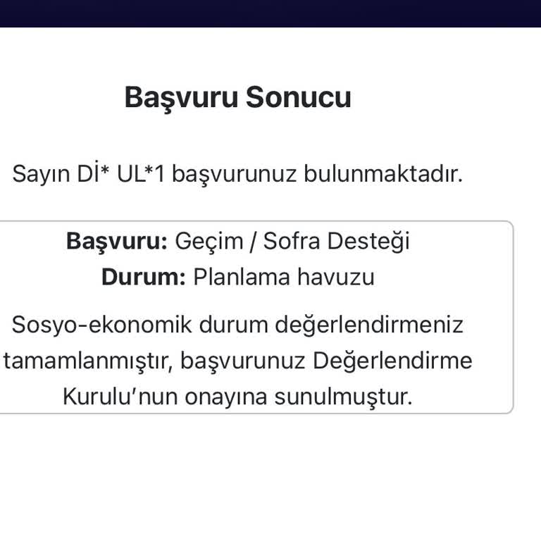 Geçim Sofrası Desteği Başvuru Belirsizliği