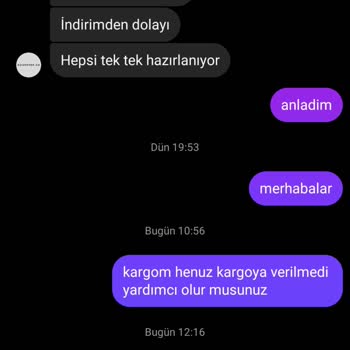 2bin TL'lik Ürün Kargoya Verilmiyor Cevap Yok
