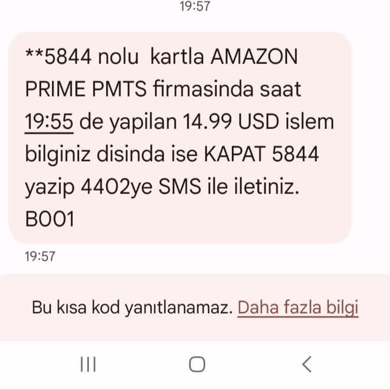 İzinsiz Amazon Prime Üyelik Ücreti Çekimi