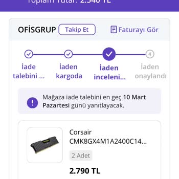 Ofisgrup Kurumsal Tedarik N11'den Aldığım RAM'ler İkinci El Çıktı Ve İade Kabul Edilmiyor!