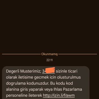 İhlas Pazarlama'dan İstenmeyen Onay Mesajı: Kişisel Verilerimin İhlali Ve Acil Çözüm Talebi